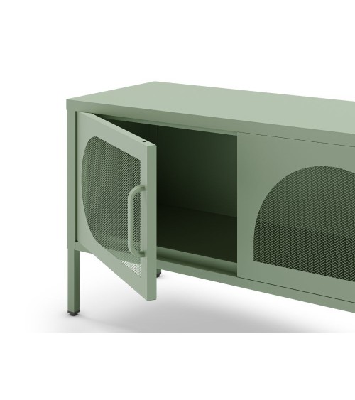 Porta tv Tayra in metallo 4 ante 180 cm. colore verde menta