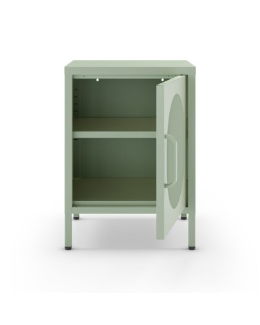 Comodino Diora in metallo con 1 anta colore verde menta
