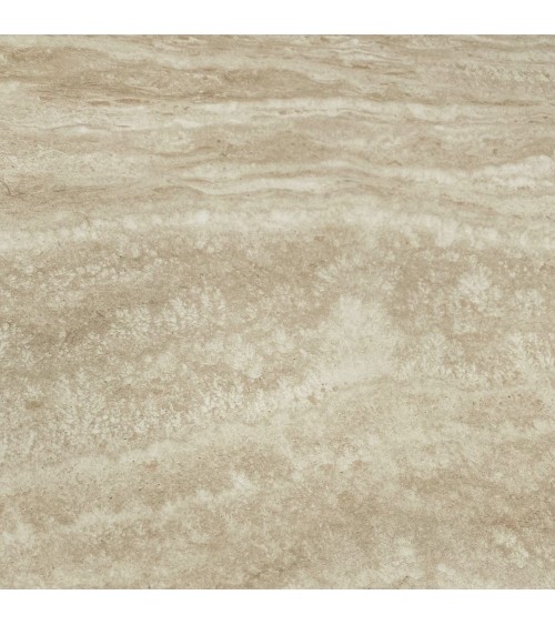 Tavolo fisso Sand con piano in ceramica beige opaco e struttura in metallo bianco