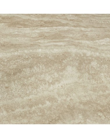 Tavolo fisso Sand con piano in ceramica beige opaco e struttura in metallo bianco