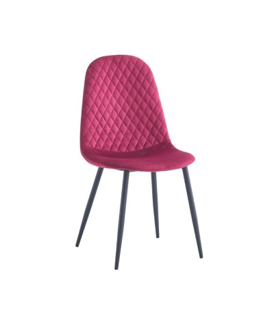 Sedia imbottita Bretta in vellutino colore rosso e gambe nere set 4 pezzi
