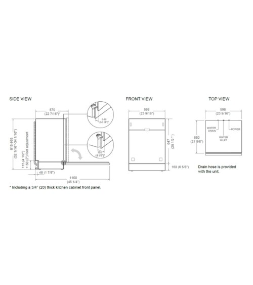 Lavastoviglie incasso Bertazzoni a scomparsa totale DW60S2IEPDV 60 cm. 12 coperti classe E