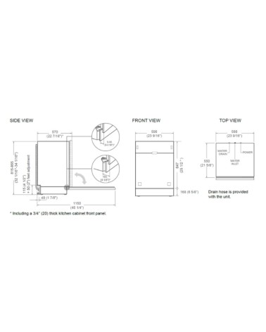 Lavastoviglie incasso Bertazzoni a scomparsa totale DW60S2IEPDV 60 cm. 12 coperti classe E