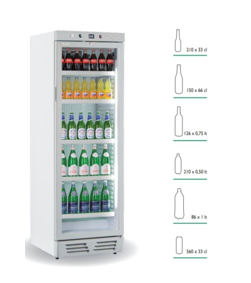 Frigo vetrina bibite EKG390VG statica con agitatore bianco classe E