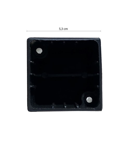 Piede cubotto in plastica colore nero 5.3x5.3x8 H cm.