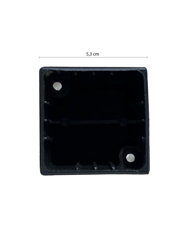 Piede cubotto in plastica colore nero 5.3x5.3x8 H cm.