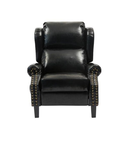 Poltrona Wing recliner 6 punti massaggianti in ecopelle colore nero