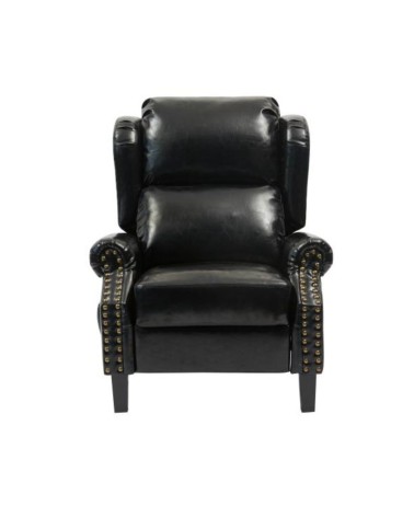 Poltrona Wing recliner 6 punti massaggianti in ecopelle colore nero