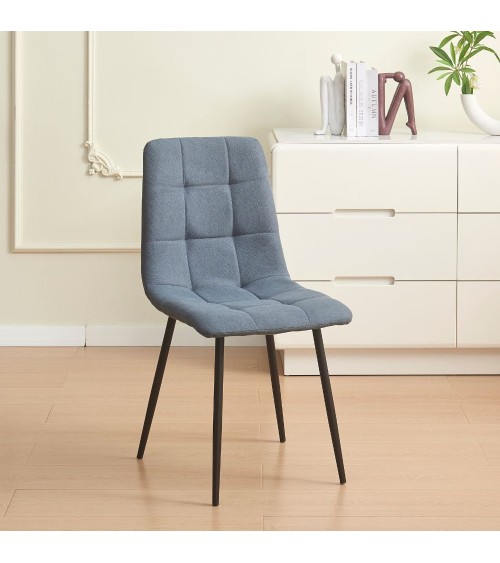Sedia imbottita Fender in tessuto KSR29 grey e gambe in metallo nero set 6 pezzi