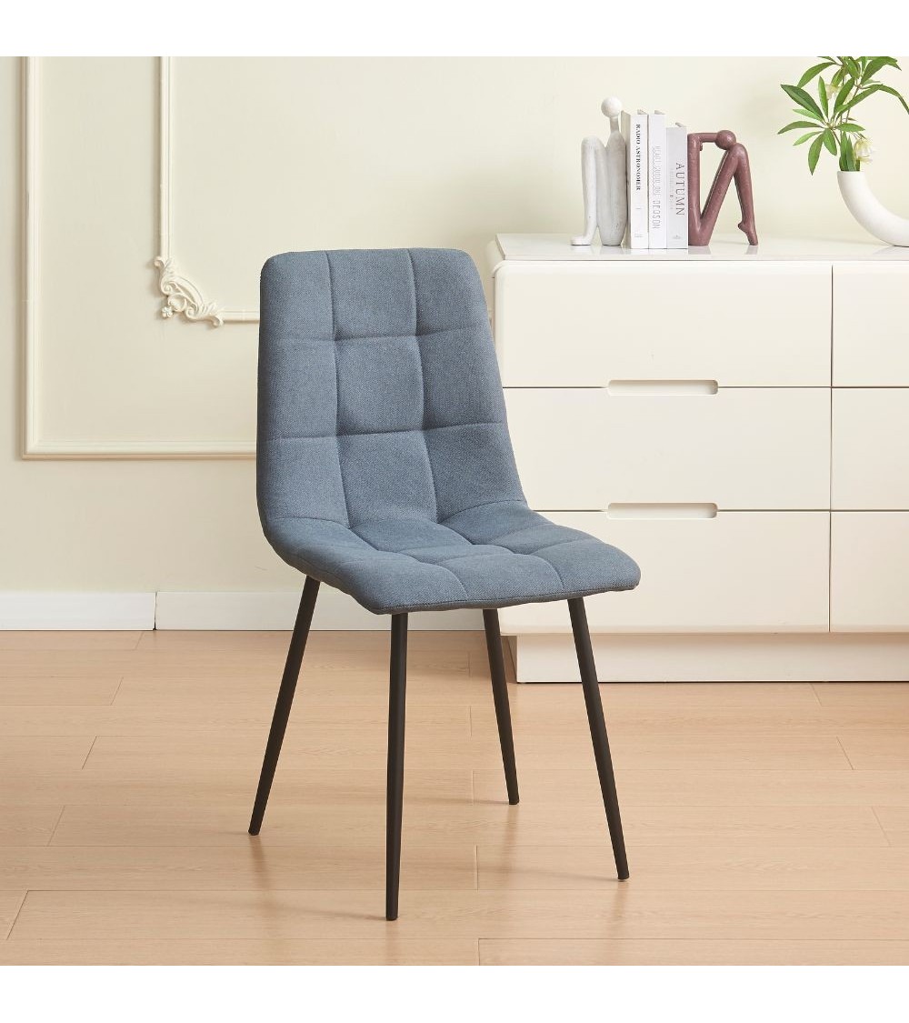 Sedia imbottita Fender in tessuto KSR29 grey e gambe in metallo nero set 6 pezzi