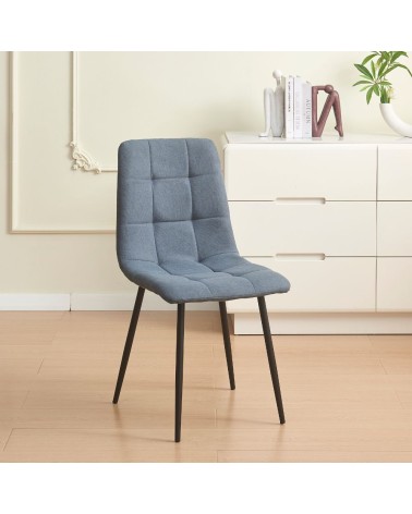 Sedia imbottita Fender in tessuto KSR29 grey e gambe in metallo nero set 6 pezzi