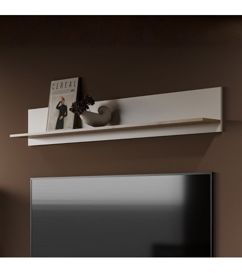 Mensola Frezo04 in colore cashmere e rovere evoque 167.3 x 17.6 x H25 cm.