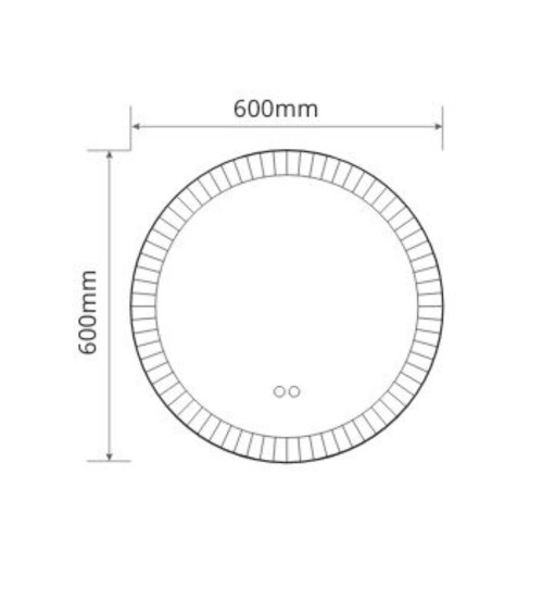 Specchio smart rotondo YJ-3001-60 con funzione anti appannamento diametro 60 cm.