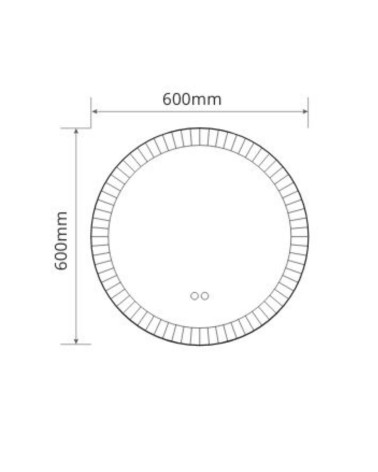 Specchio smart rotondo YJ-3001-60 con funzione anti appannamento diametro 60 cm.