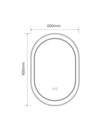 Specchio smart ovale YJ-2004ORO con cornice oro in acciaio inox satinato 90x60 cm.