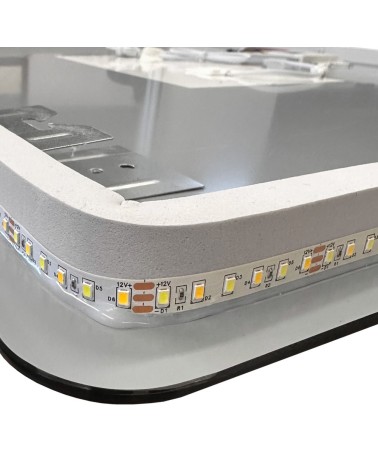 Specchio smart ovale YJ-2004ORO con cornice oro in acciaio inox satinato 90x60 cm.