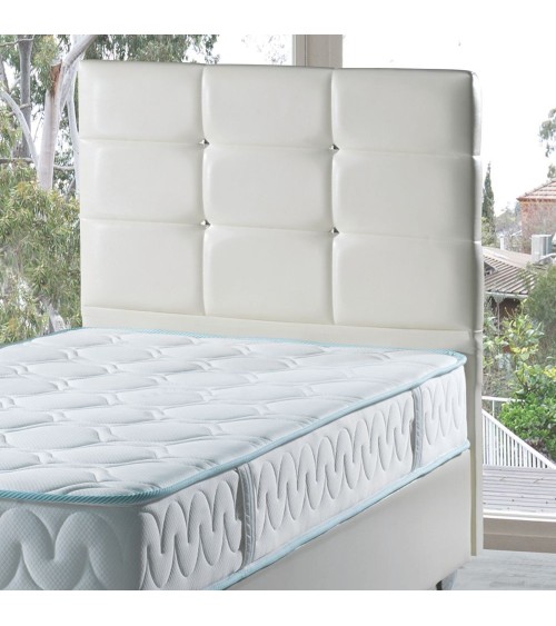 Testiera letto Nova 90x8x110H cm. in ecopelle bianco