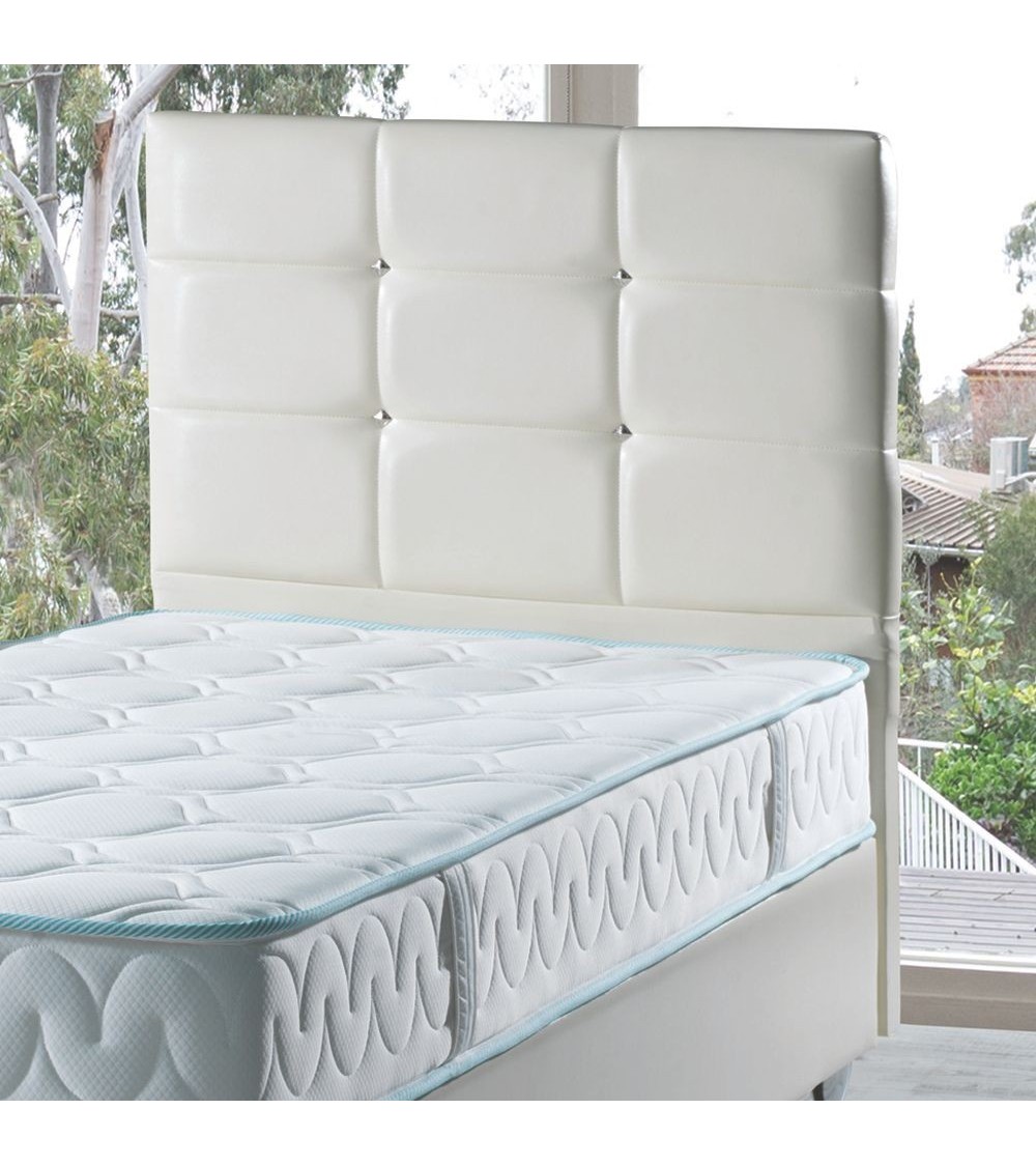 Testiera letto Nova 90x8x110H cm. in ecopelle bianco