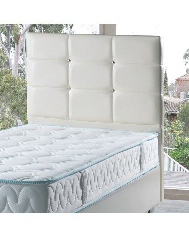 Testiera letto Nova 90x8x110H cm. in ecopelle bianco