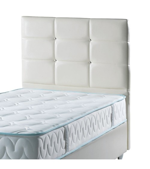 Testiera letto Nova 90x8x110H cm. in ecopelle bianco