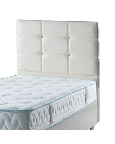Testiera letto Nova 90x8x110H cm. in ecopelle bianco