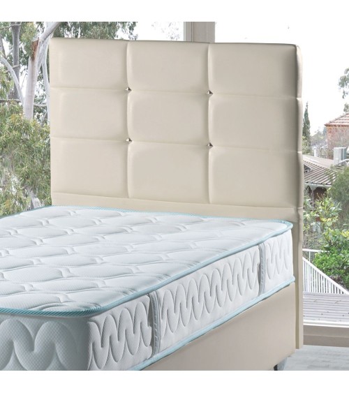 Testiera letto Nova 90x8x110H cm. in ecopelle beige
