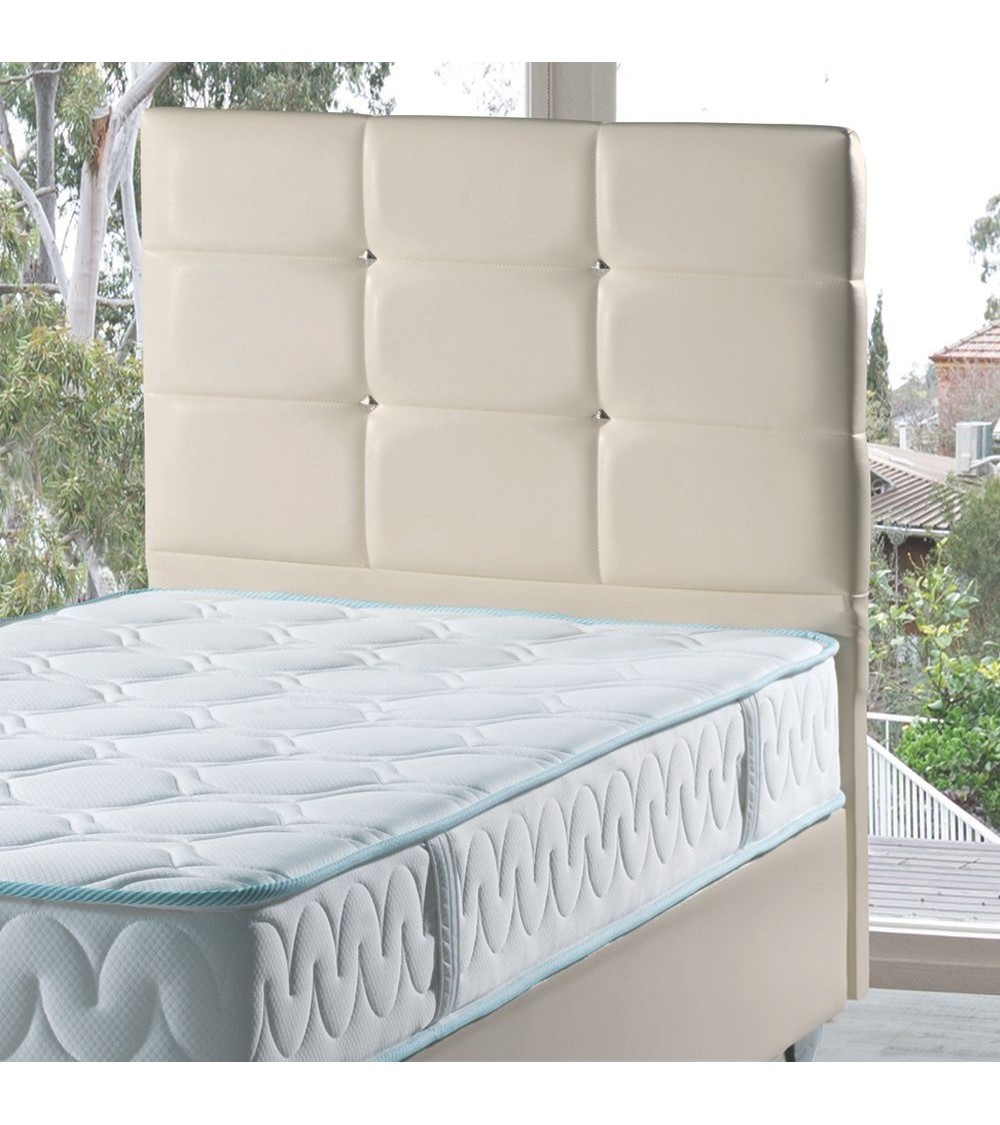 Testiera letto Nova 90x8x110H cm. in ecopelle beige