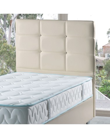 Testiera letto Nova 90x8x110H cm. in ecopelle beige