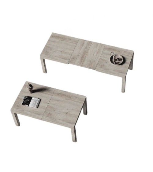 Tavolo Imab Piana T07 in olmo grey con 2 allunghe 140x90x75 H cm.