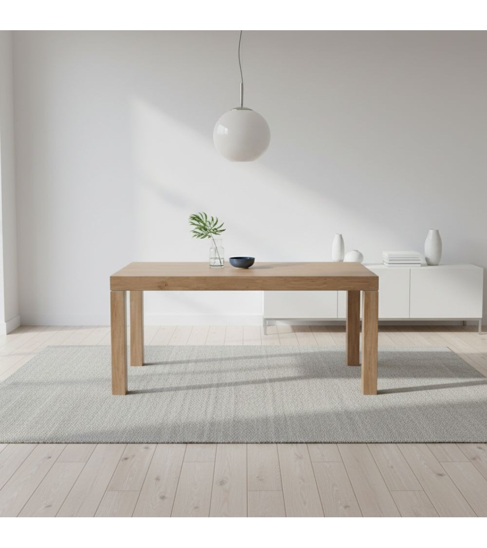 Tavolo Imab Piana T08 in rovere decapato con 4 allunghe 160x90x74.6 H cm.