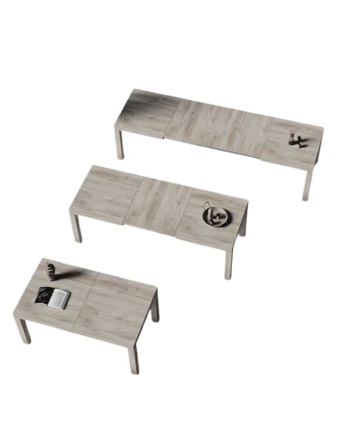 Tavolo Imab Piana T08 in rovere decapato con 4 allunghe 160x90x74.6 H cm.