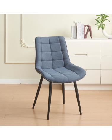 Sedia Mika con seduta in tessuto KSR 29 grey e struttura in metallo nero set 4 pezzi