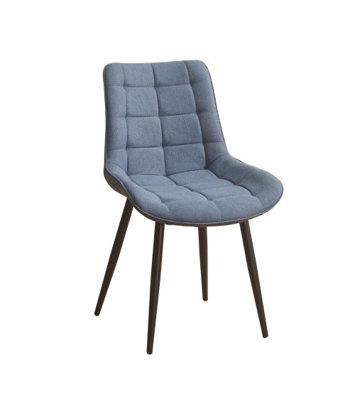 Sedia Mika con seduta in tessuto KSR 29 grey e struttura in metallo nero set 4 pezzi