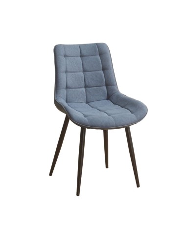 Sedia Mika con seduta in tessuto KSR 29 grey e struttura in metallo nero set 4 pezzi