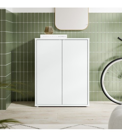 Mobile multiuso Medea 2 ante colore grigio chiaro 74.5x34.9xH 99.1 cm.