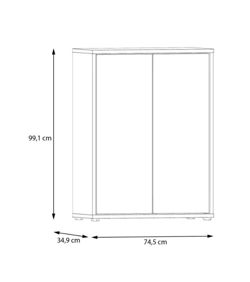 Mobile multiuso Medea 2 ante colore grigio chiaro 74.5x34.9xH 99.1 cm.