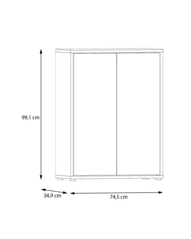Mobile multiuso Medea 2 ante colore grigio chiaro 74.5x34.9xH 99.1 cm.