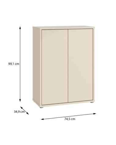Mobile multiuso Medea 2 ante colore cashmere 74.5x34.9xH 99.1 cm.