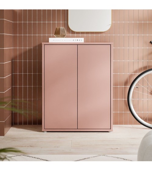 Mobile multiuso Medea 2 ante colore terracotta 74.5x34.9xH 99.1 cm.