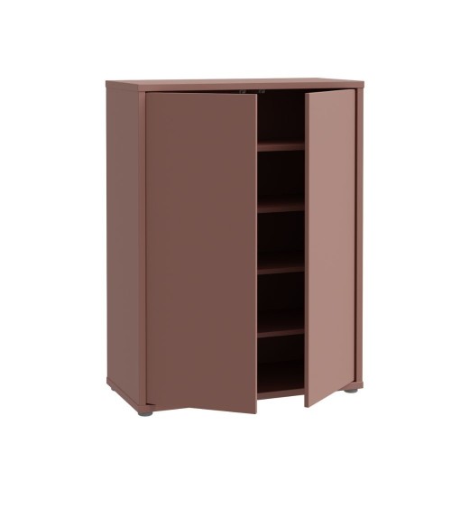 Mobile multiuso Medea 2 ante colore terracotta 74.5x34.9xH 99.1 cm.