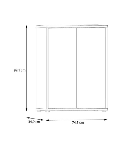 Mobile multiuso Medea 2 ante colore terracotta 74.5x34.9xH 99.1 cm.