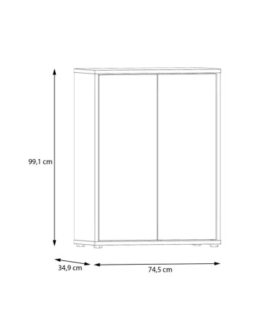 Mobile multiuso Medea 2 ante colore terracotta 74.5x34.9xH 99.1 cm.