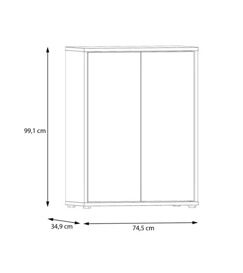 Mobile multiuso Medea 2 ante colore rovere 74.5x34.9xH 99.1 cm.