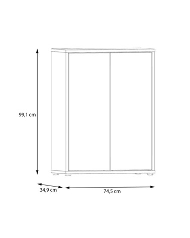 Mobile multiuso Medea 2 ante colore rovere 74.5x34.9xH 99.1 cm.