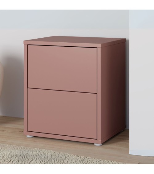 Comodino Medea 2 cassetti in colore terracotta