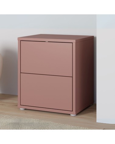 Comodino Medea 2 cassetti in colore terracotta