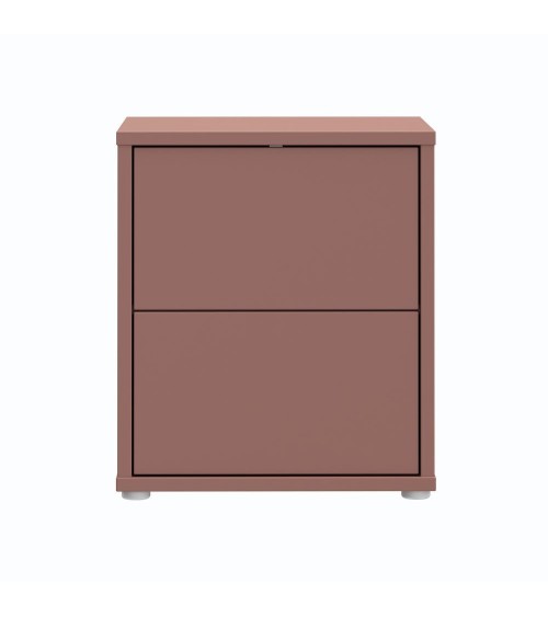 Comodino Medea 2 cassetti in colore terracotta