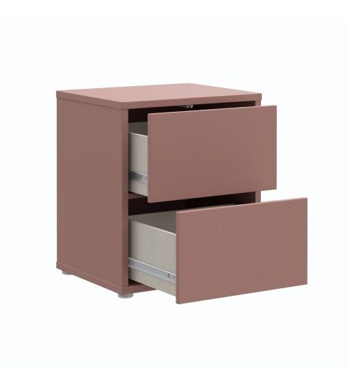 Comodino Medea 2 cassetti in colore terracotta