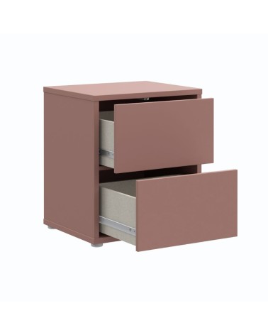 Comodino Medea 2 cassetti in colore terracotta