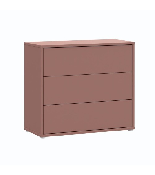 Cassettiera Medea 3 cassetti in colore terracotta
